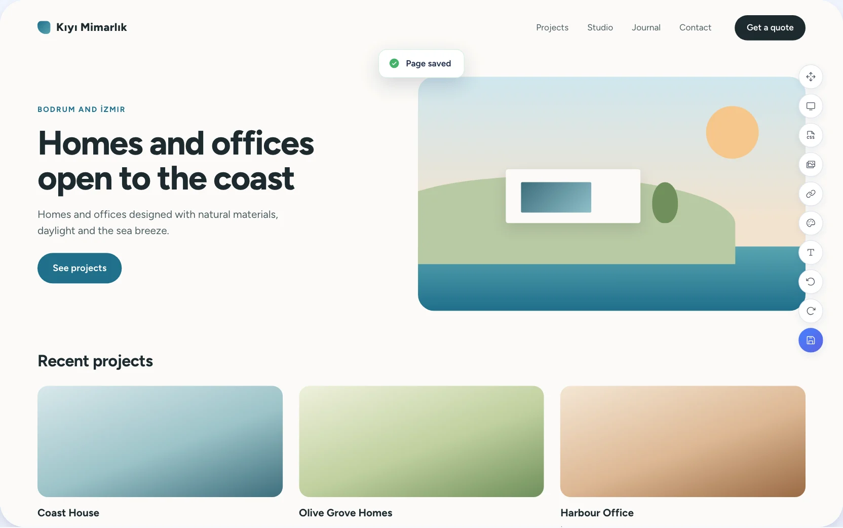 Inline design editor